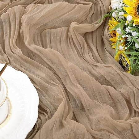 Socomi Cheesecloth Table Runner 10ft Gauze Boho Rustic Nude Cheese Cloth Table Runner for Wedding... | Amazon (US)