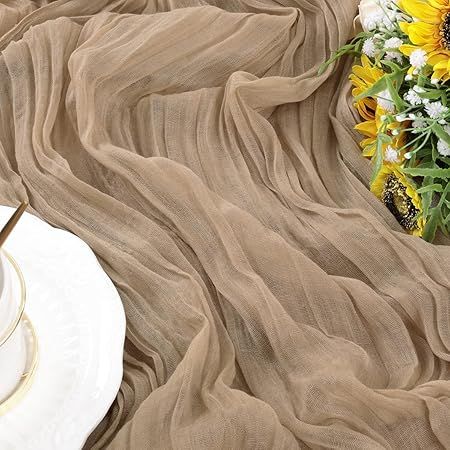 Socomi Cheesecloth Table Runner 10ft Gauze Boho Rustic Nude Cheese Cloth Table Runner for Wedding... | Amazon (US)