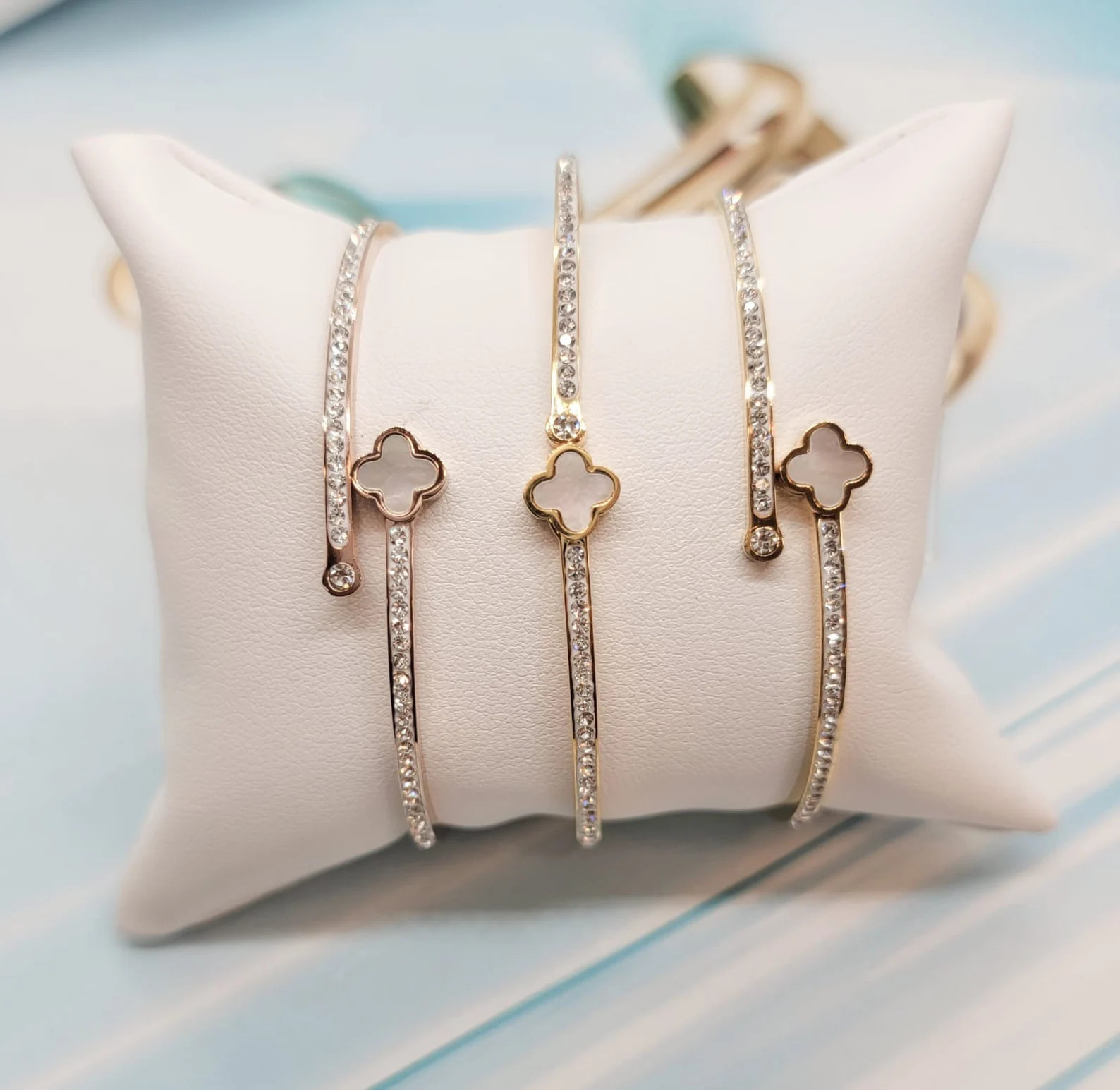 Pearl Clover Cz Bangle | Etsy | Etsy (US)