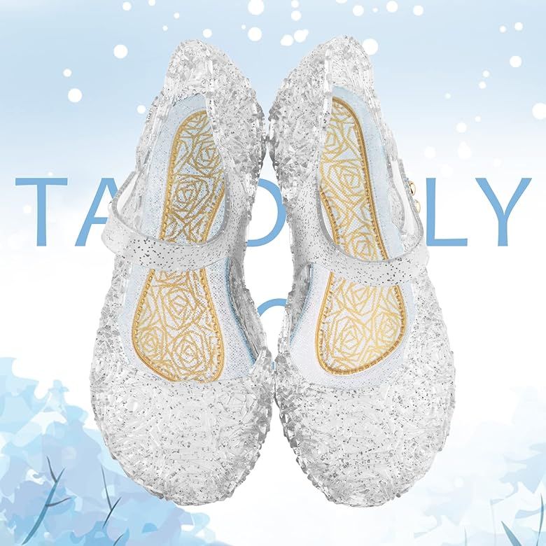 TANDEFLY Flats Mary Jane Dance Party Cosplay Shoes, Snow Queen Princess Sandals for Little GirlsT... | Amazon (US)