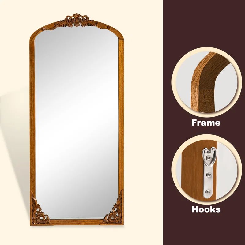 Anjulie Arch Solid Wood Mirror Full Length Mirror Wall Mirror | Wayfair North America