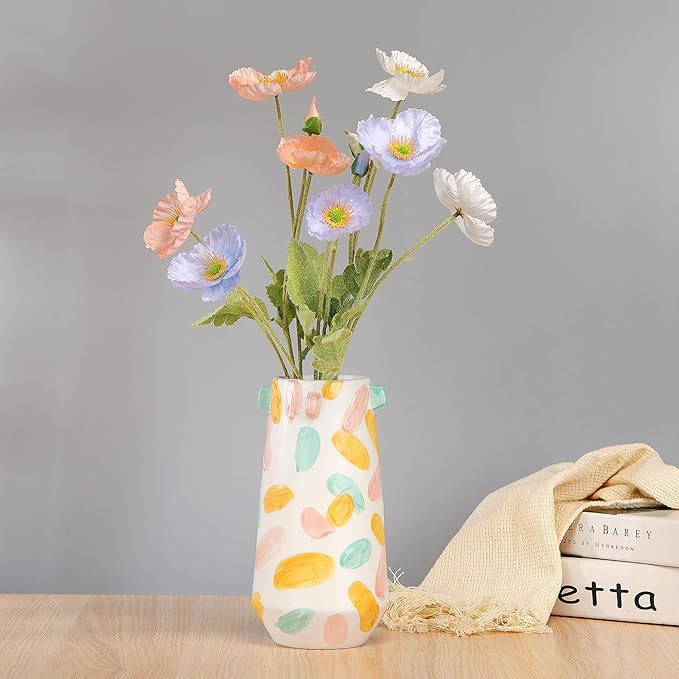 Colorful Ceramic Vase for Modern Home Decor, Flower Vase, Cute Vase for Room Decoration Aesthetic... | Amazon (US)