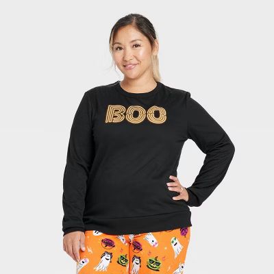 Women's "BOO" Glow-in-the-Dark Halloween Matching Family Pajama Sweatshirt - Hyde & EEK! Boutique... | Target