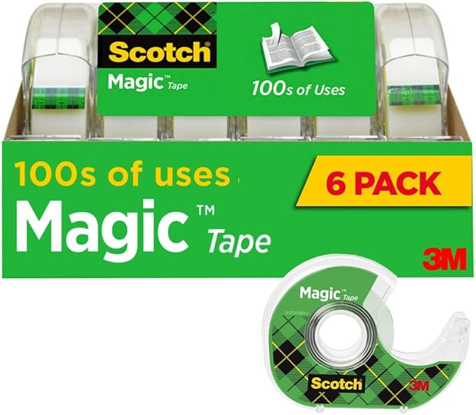 Scotch Magic Tape, Invisible, Repair Christmas Cards and Use as Holiday Gift Wrap Supplies for Ch... | Amazon (US)