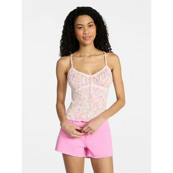 No Boundaries Lace Trim Cami, Women’s XXS-XXL | Walmart (US)
