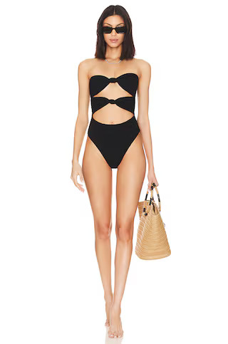 KYA Reversible Fallon One Piece in Onyx Scrunch & Onyx from Revolve.com | Revolve Clothing (Global)