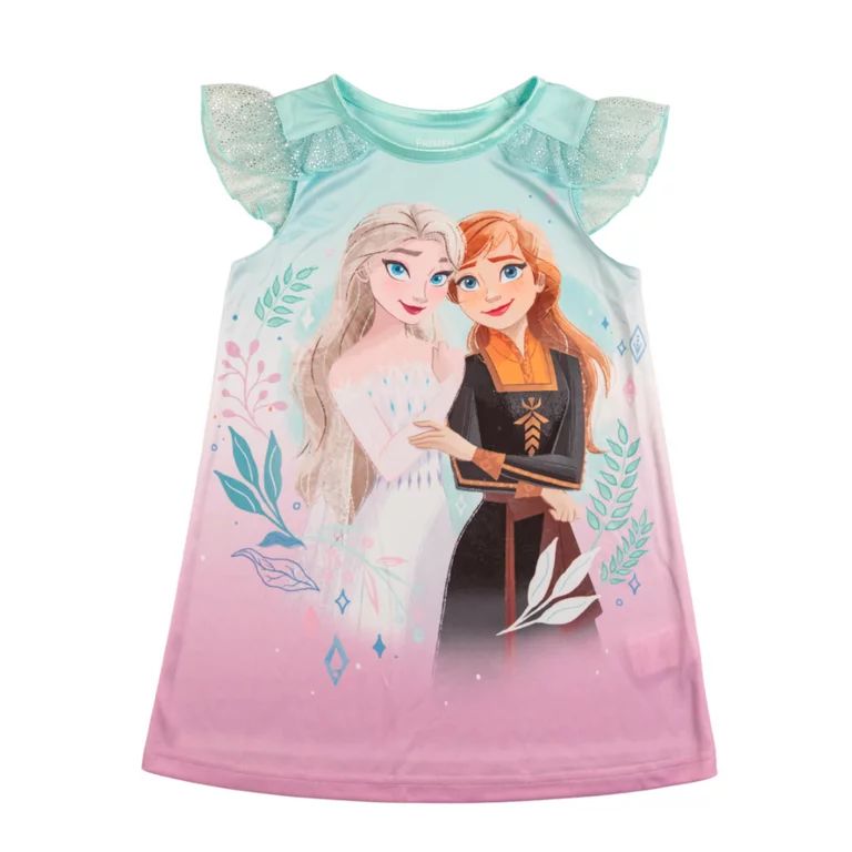 Frozen Toddler Girl Nightgown Disney Princess Anna Elsa Sleepwear | Walmart (US)