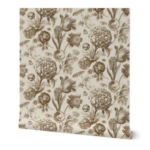 Windsor Botanical in Oyster | Spoonflower