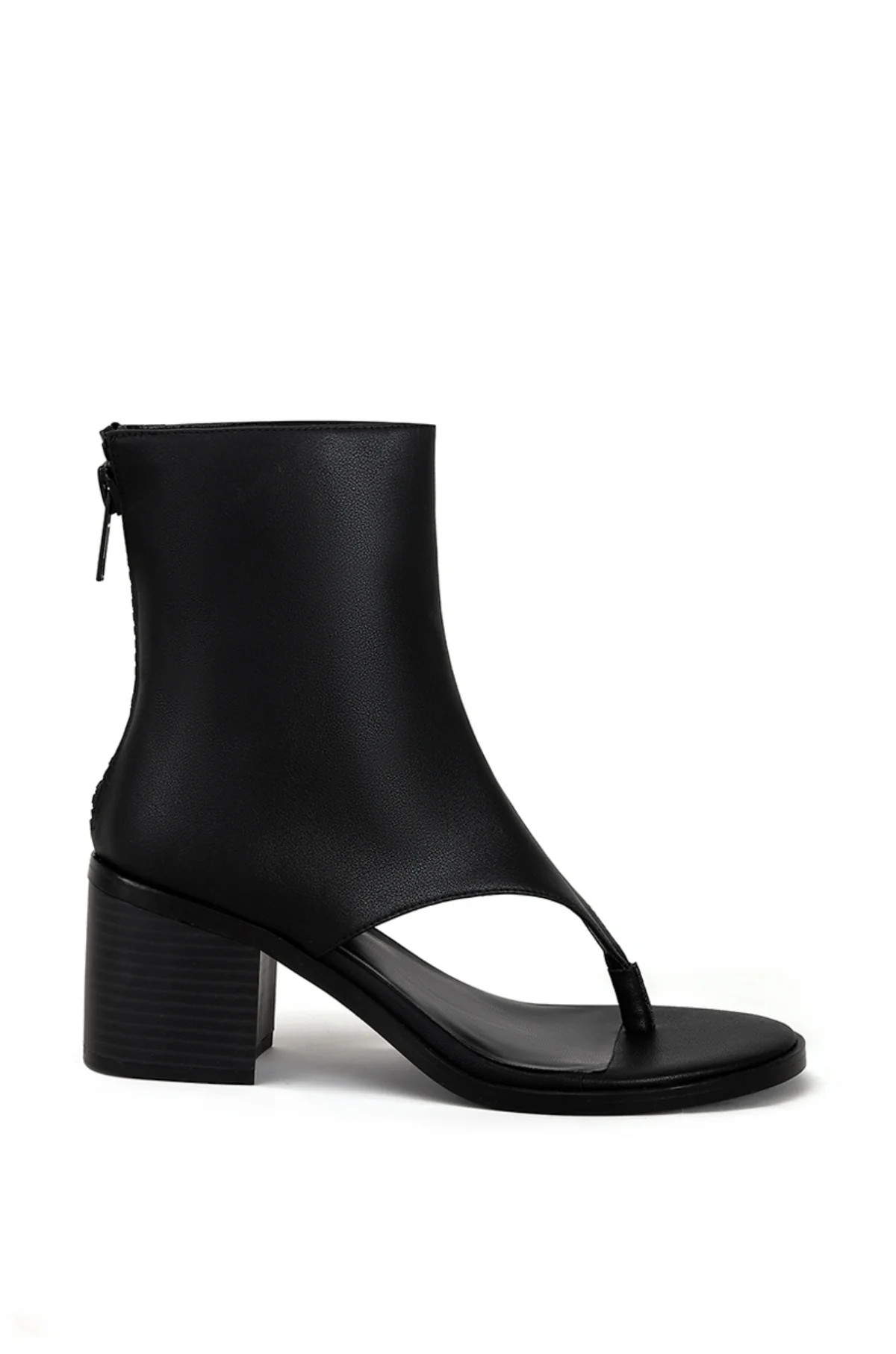 GRAYSON-BLACK CUFF HEELED SANDAL | Azalea Wang