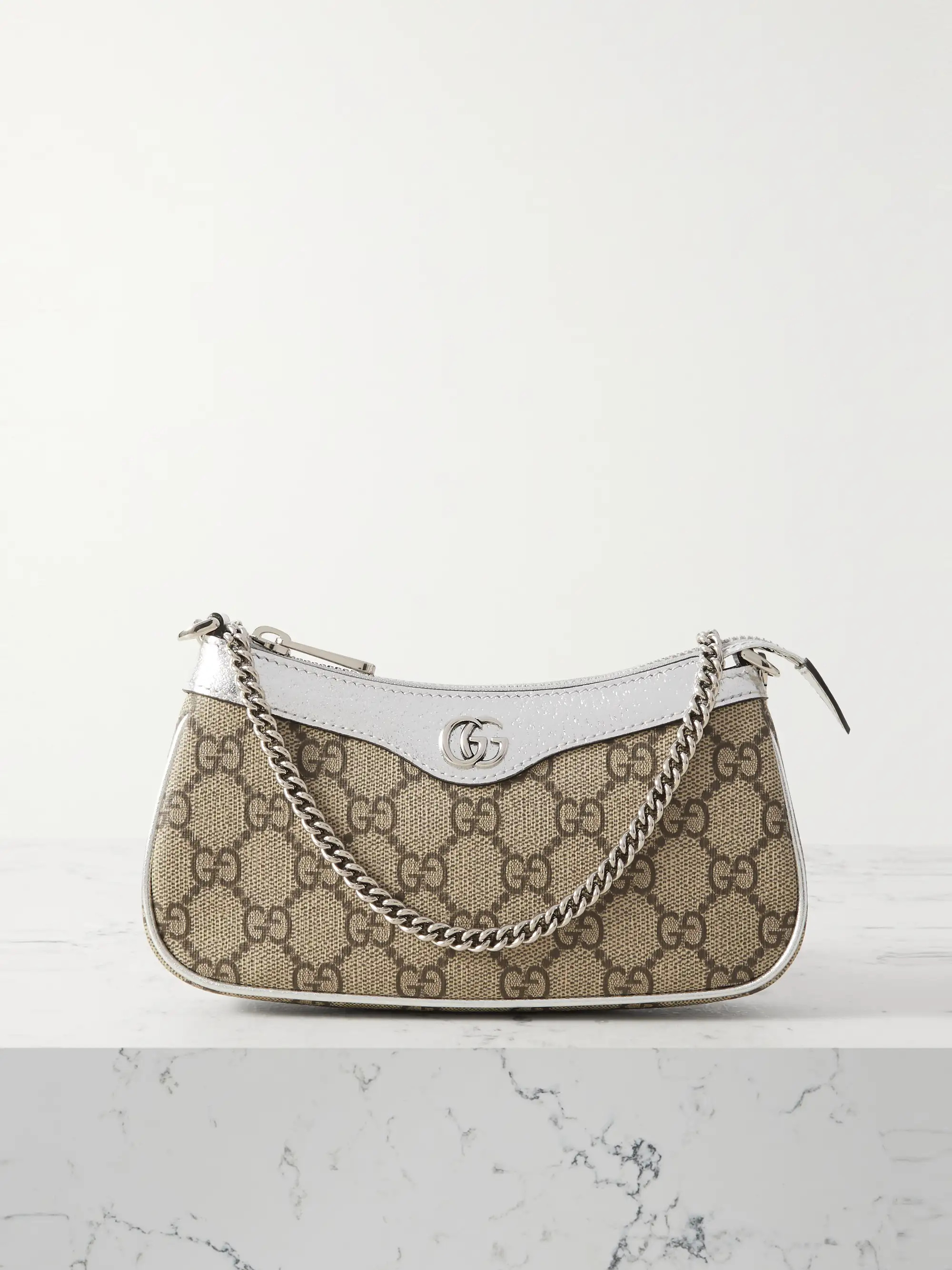 Ophidia mini leather-trimmed printed coated-canvas shoulder bag | NET-A-PORTER (US)