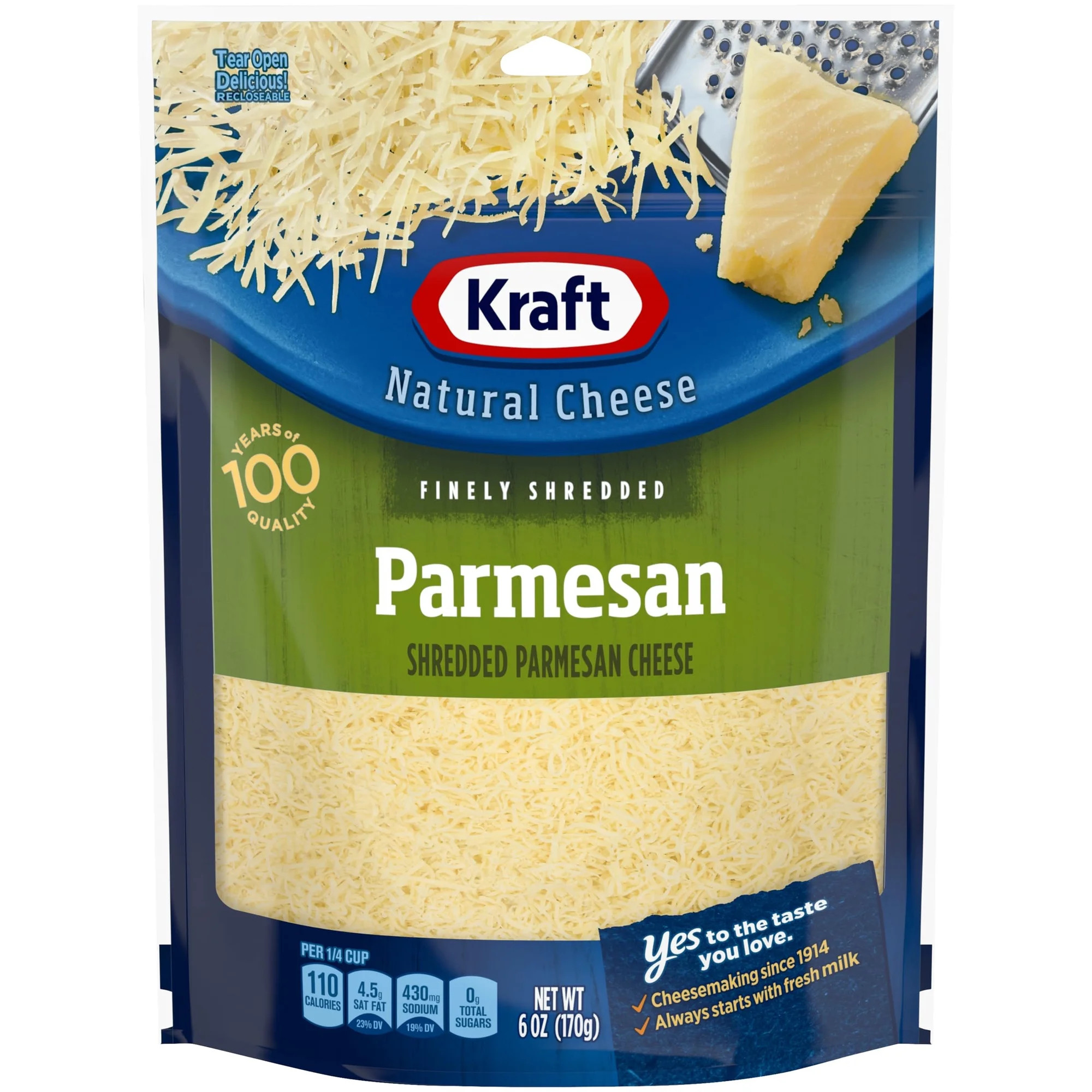Kraft Parmesan Finely Shredded Cheese, 6 oz Bag | Walmart (US)