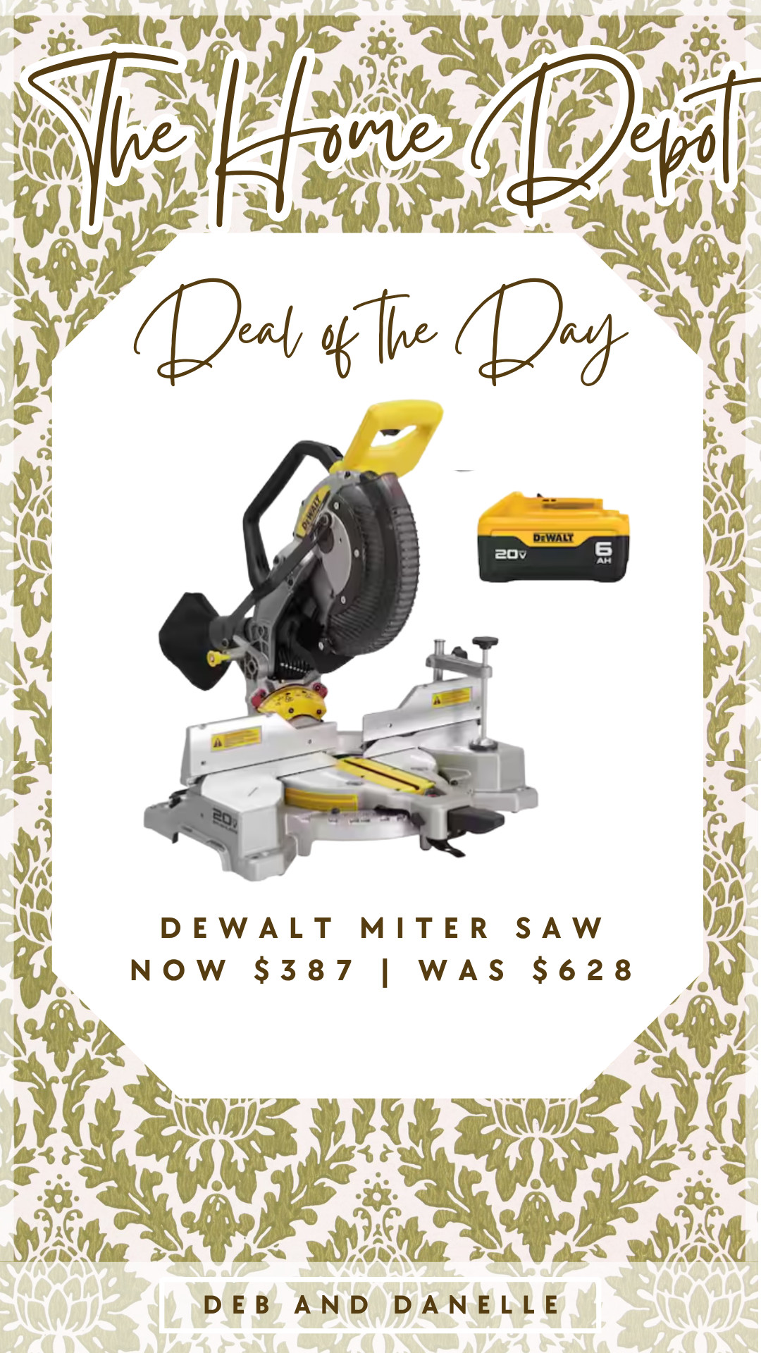 The Home Depot is running their Spring Black Friday Deals and there is an excellent deal on this Dewalt Miter Saw. #debanddanelle #tools 

 #LTKHome #LTKSaleAlert #LTKMens