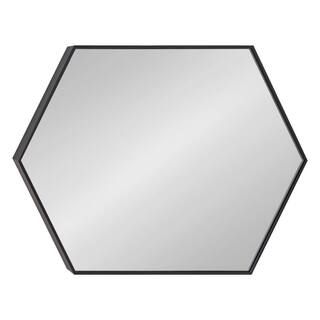 Kate and Laurel Rhodes 36 in. x 24 in. Classic Hexagon Framed Black Wall Accent Mirror-218449 - T... | The Home Depot