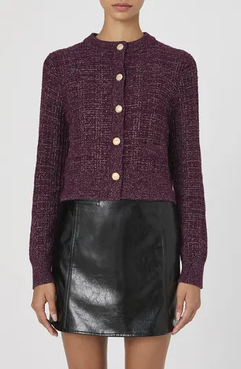 Metallic Cotton Blend Cardigan | Nordstrom