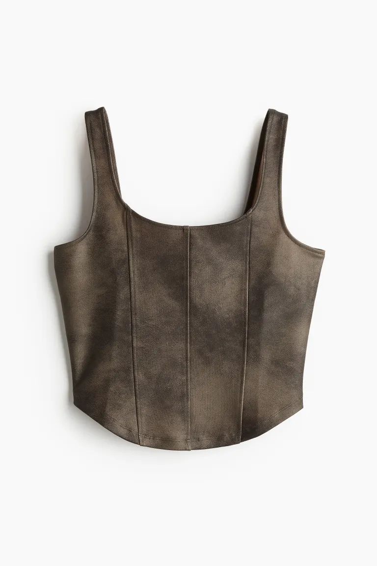 Coated Corset-style Top | H&M (US + CA)