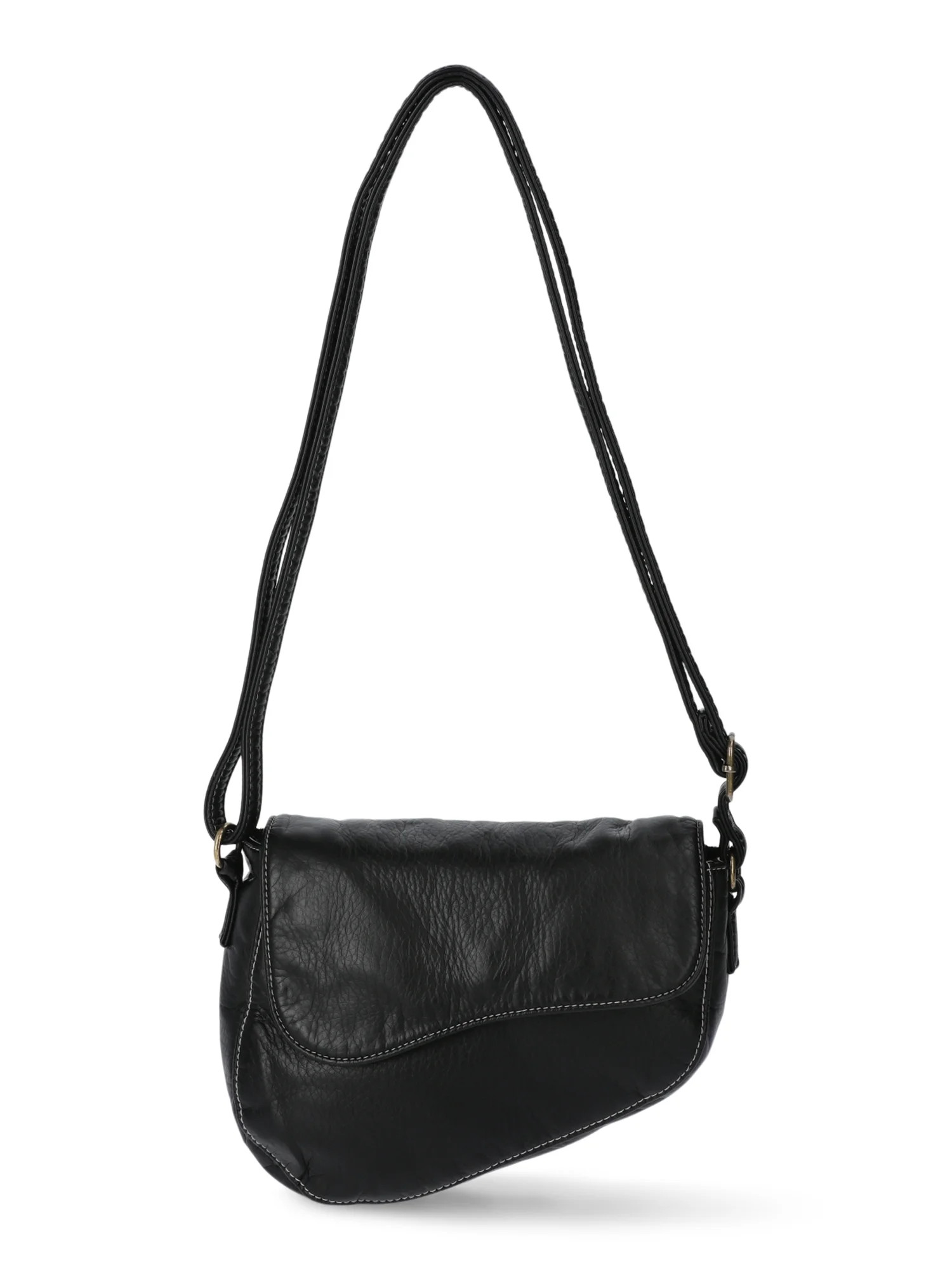 No Boundaries Candice Saddle Bag, Black, Women's | Walmart (US)