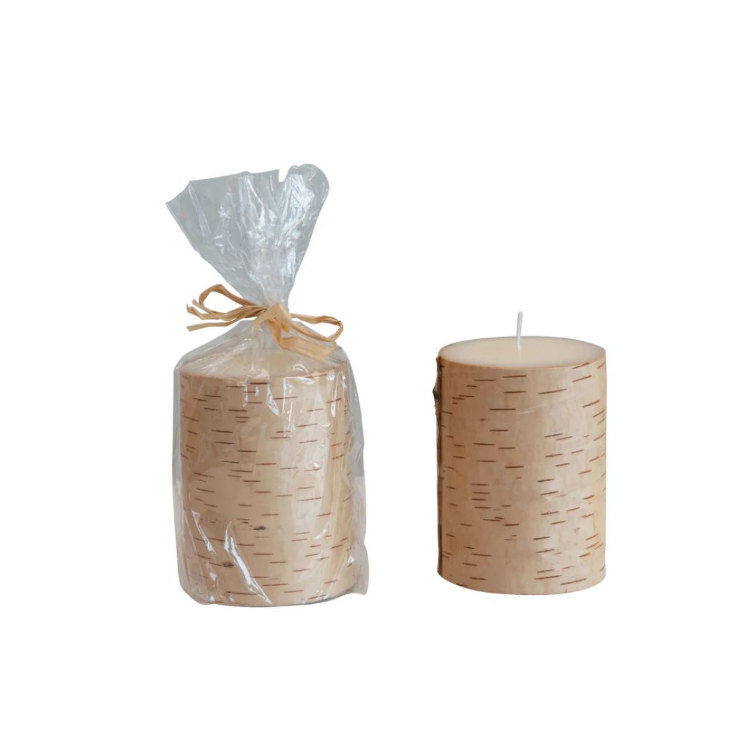 BIRCH WRAPPED CANDLE – 4" | Cooper at Home