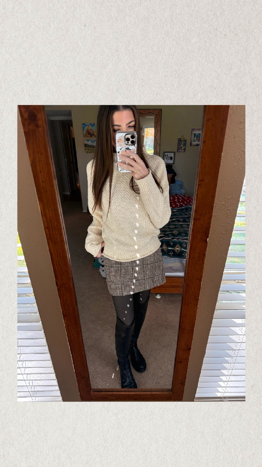 Sweater weather, but make it chic! A chunky knit + a plaid mini = the perfect mix of cozy and polished. 

Paired with tights and knee-high boots because I’m still holding onto my love for cold-weather layering. 

Who else loves a neutral-toned winter outfit? 

#SweaterWeather #PreppyChic #EffortlessStyle

#LTKFindsUnder100 #LTKFindsUnder50 #LTKStyleTip