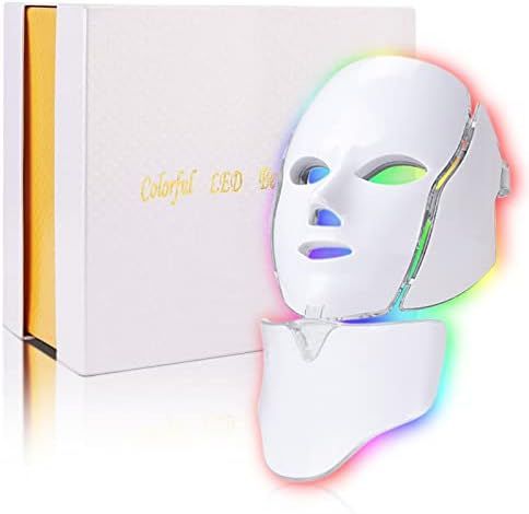 Led Face Mask Light Therapy - 7 Color Photon Blue & Red Light Maintenance Skin Rejuvenation Facia... | Amazon (US)