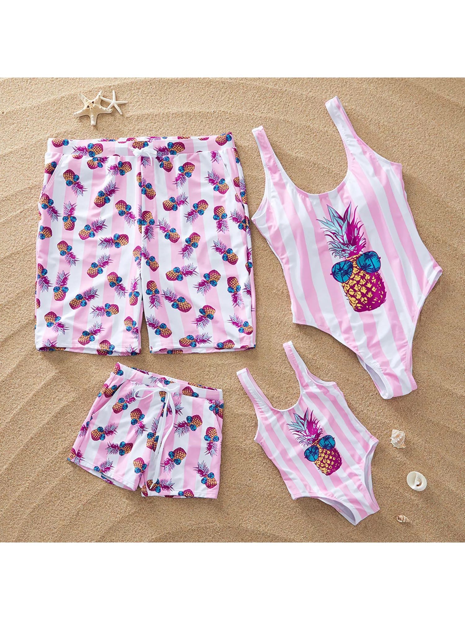 PatPat Cool Stripes Pineapple Beach Swimsuit for Women/Men,One Piece | Walmart (US)