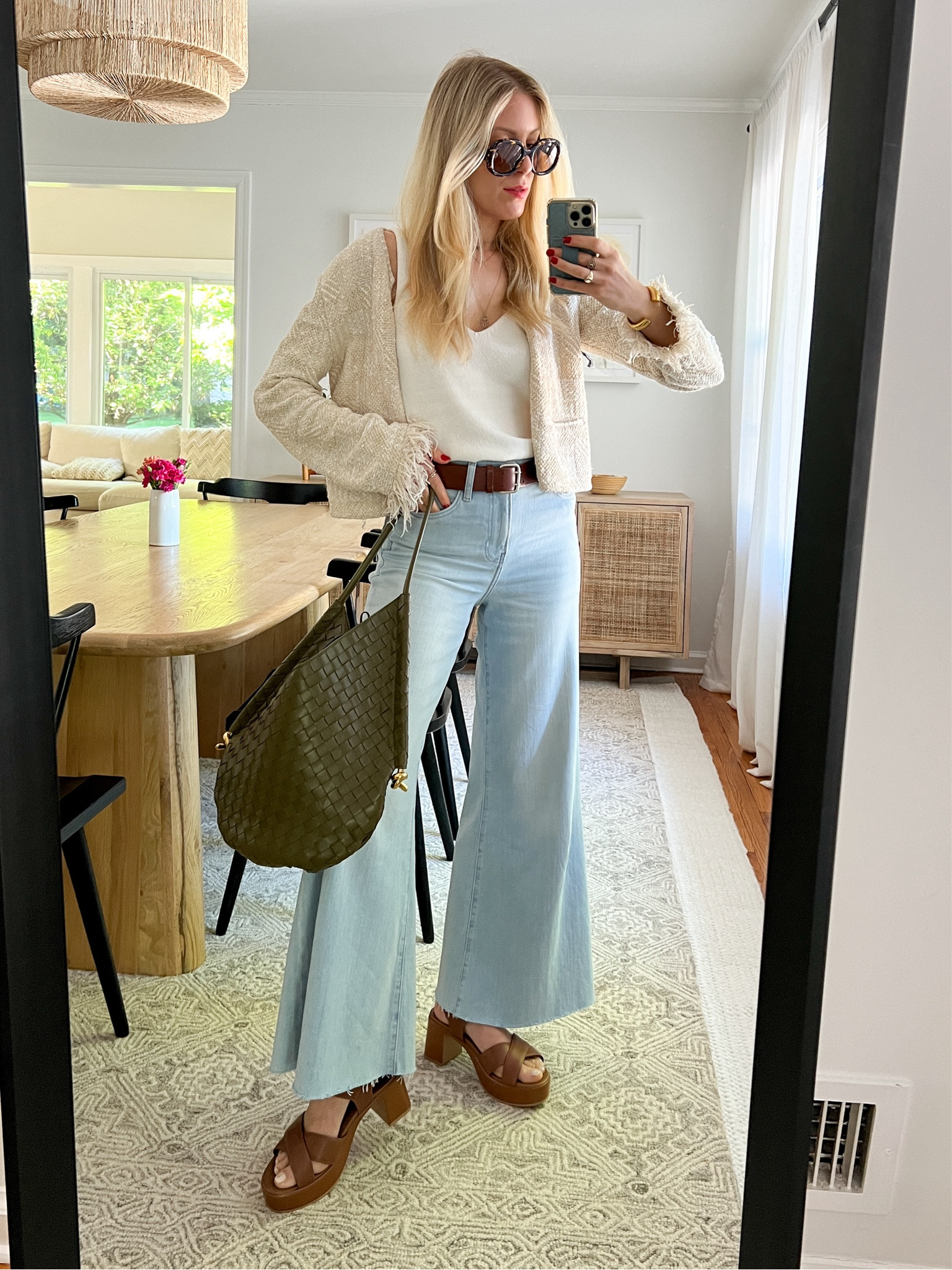 In my sophisticated boho era

Jacket and tank: MMLaFleur (THENEWYORKSTYLIST20 for 20% off)

Jeans: Frame (LIZ15 for 15% off)

Belt: Dehanche (LIZTEICH for 10% off)

Sandals: Naot

Sunnies: Chloe

Bag: Bottega

Jewels: Christina Caruso



#LTKItBag #LTKOver40 #LTKWorkwear