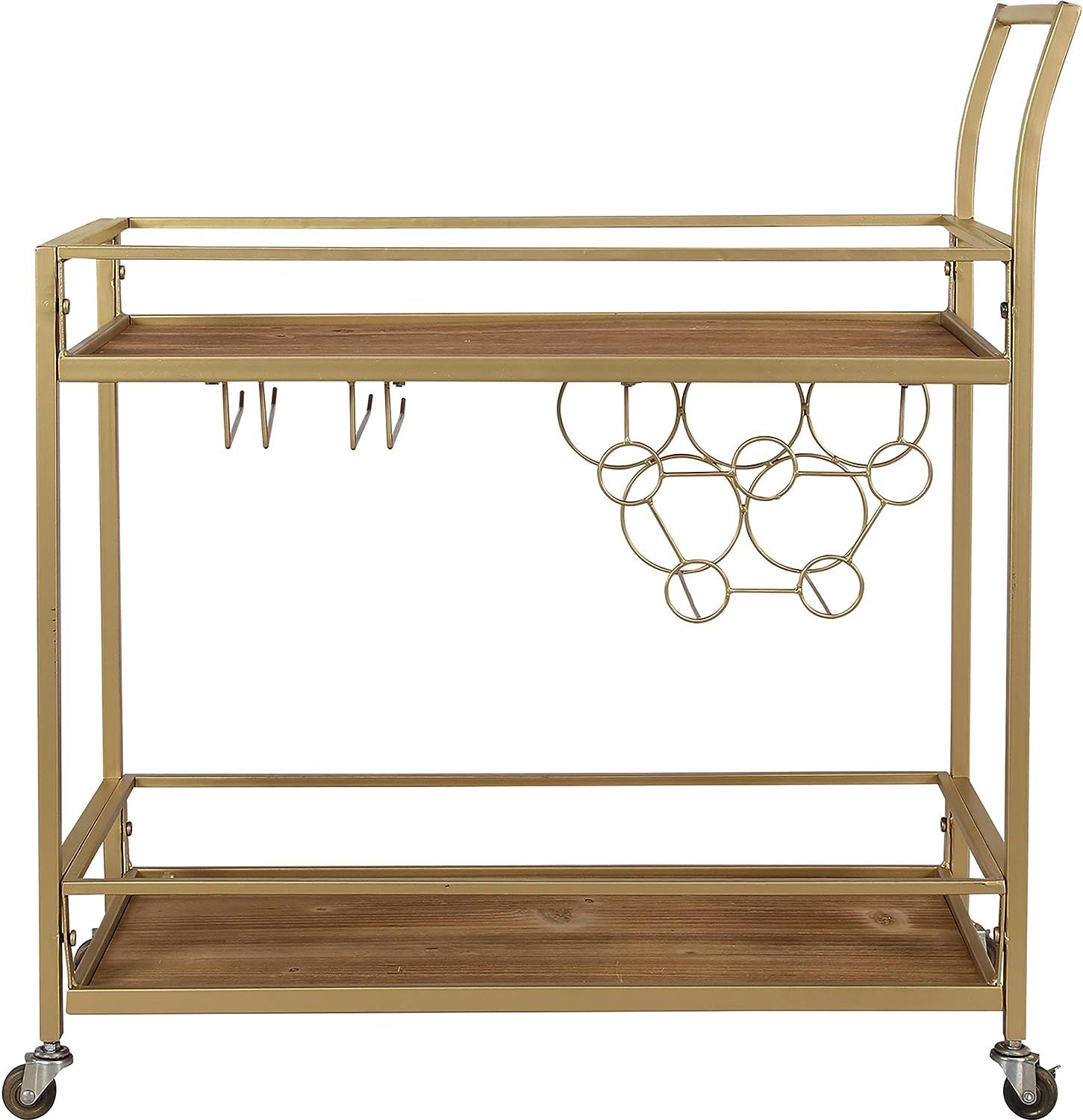 FirsTime & Co. Francesca Bar Cart, 32"H x 15"W x 12.25"D, Gold | Amazon (US)