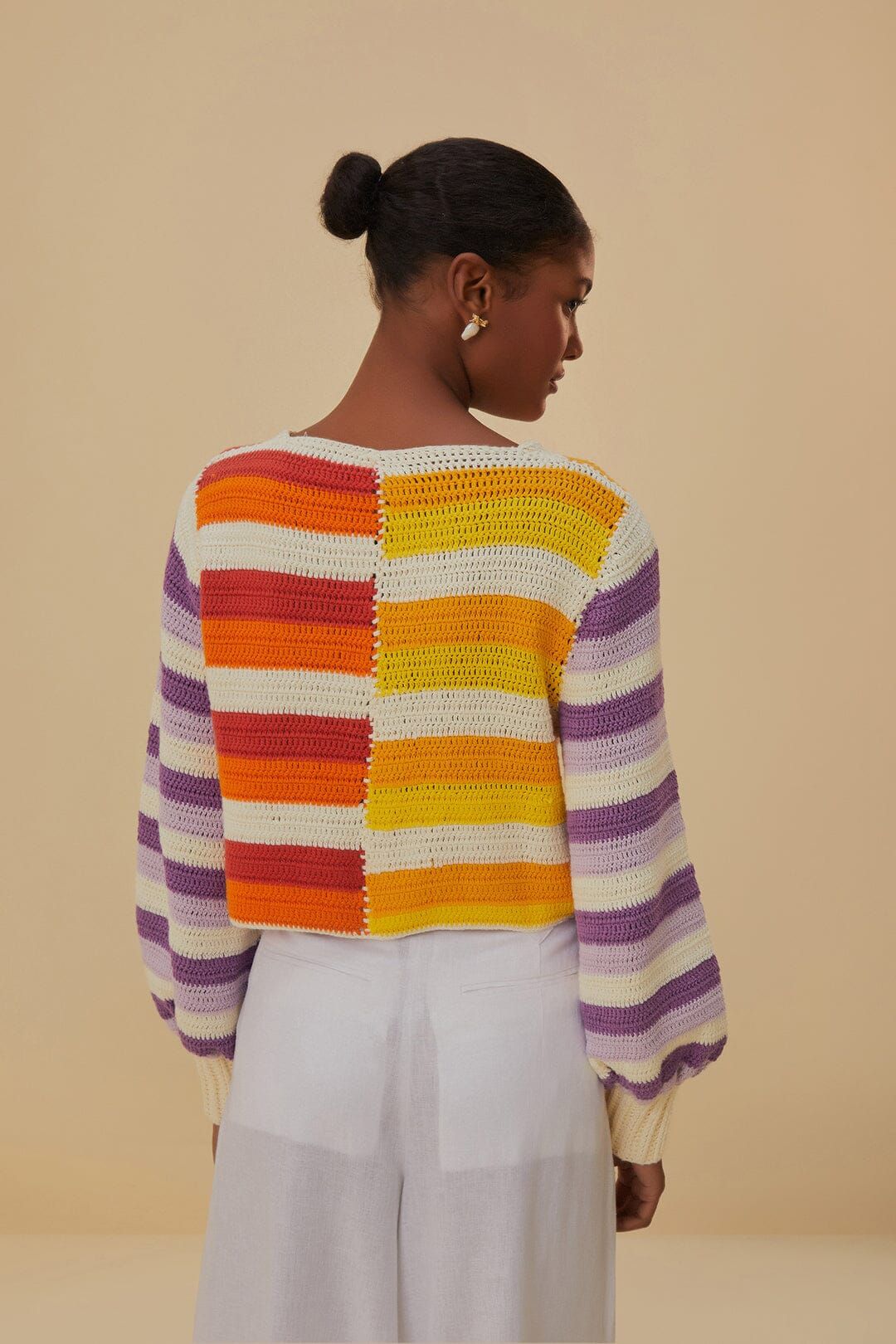 Sunset Stripes Crochet Sweater | FarmRio