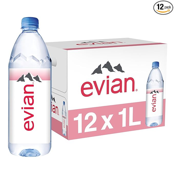 Evian Natural Spring Water, 1 L bottle, 12 pack | Amazon (US)