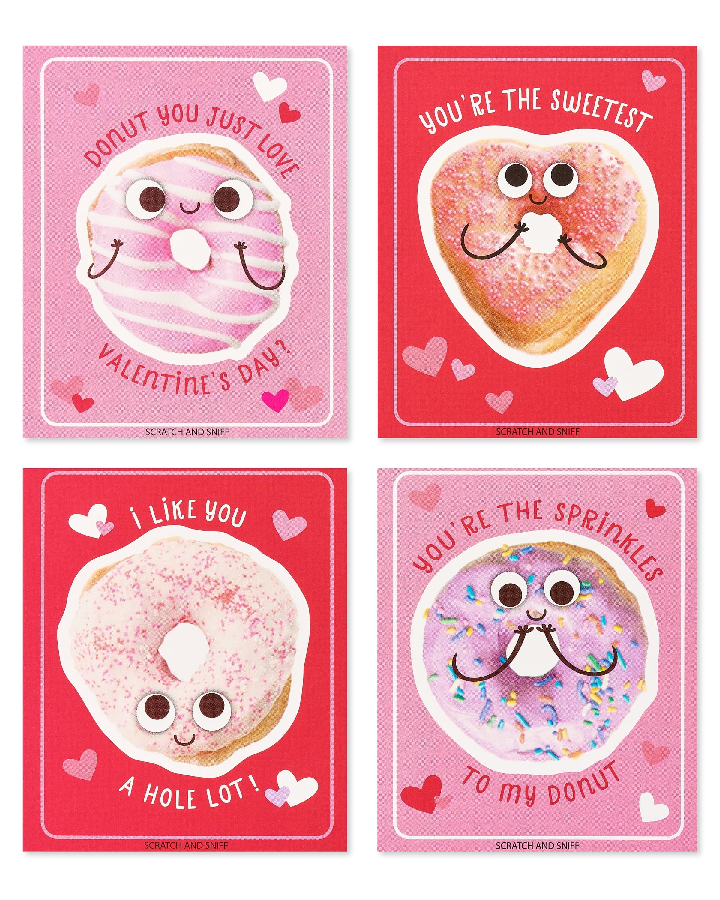American Greetings Donuts Classroom Pack Valentine's Day Greeting Cards, 2.5" x 2.5" (40 Count) -... | Walmart (US)