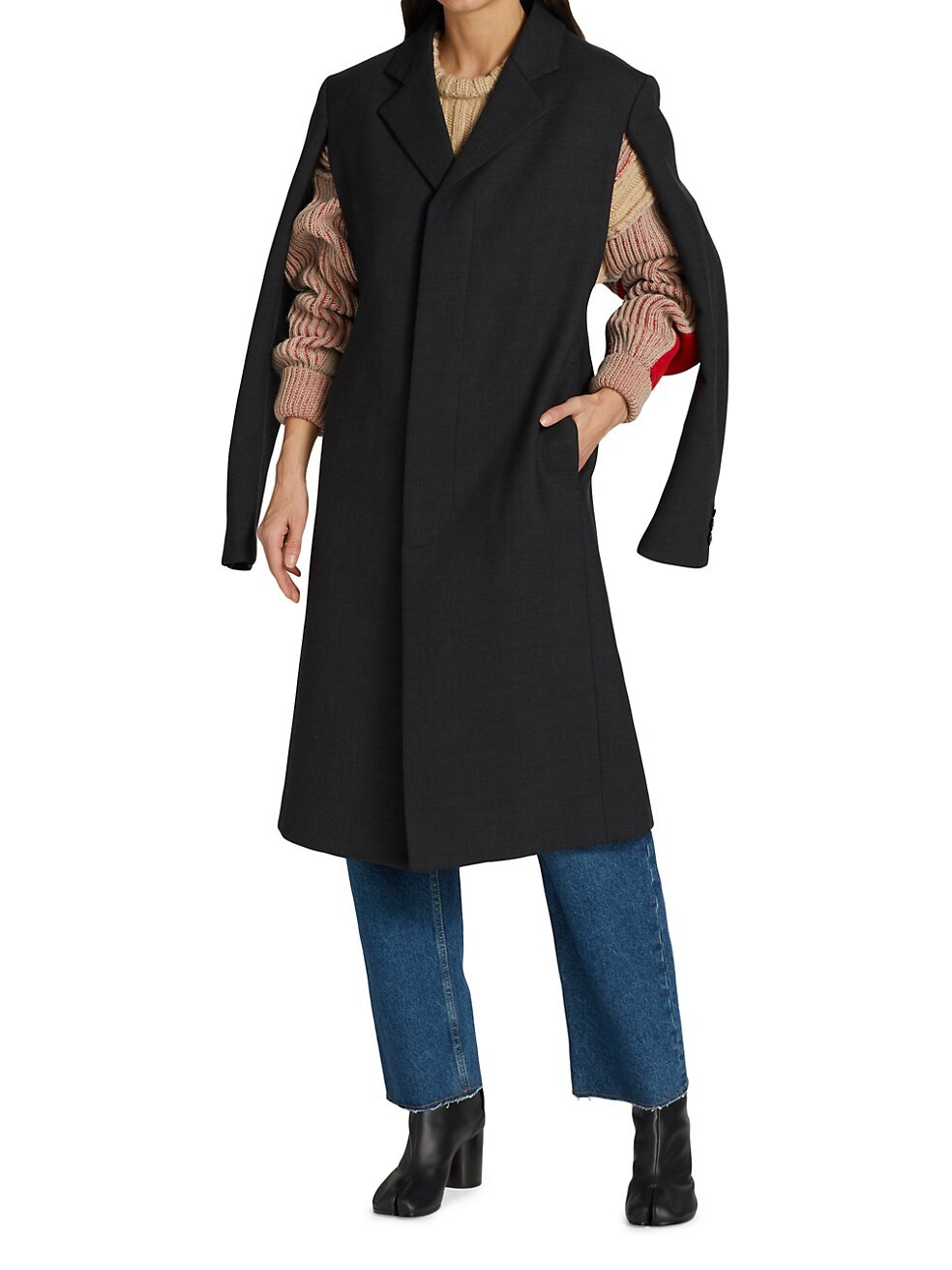MM6 Maison Margiela Structured Woven Capelet Coat | Saks Fifth Avenue