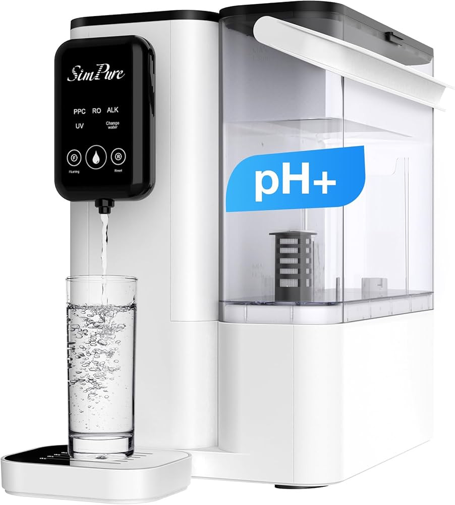 SimPure Y9A UV Countertop Reverse Osmosis Water Filter, Alkaline Remineralization 300 GPD 6 Stage... | Amazon (US)