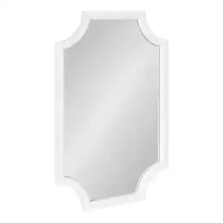 Hogan 30.00 in. H x 20.00 in. W Modern Scalloped Irregular White Framed Accent Wall Mirror | The Home Depot