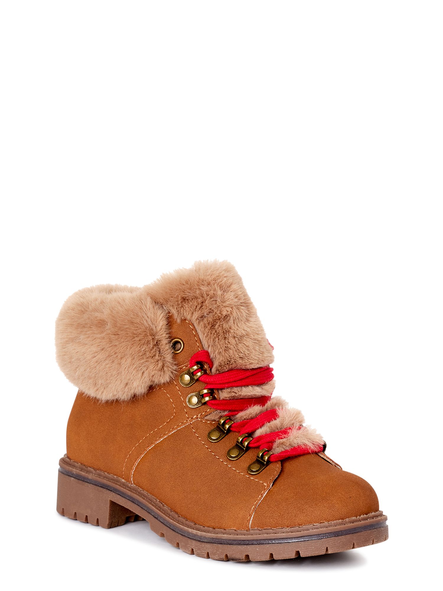 Time and Tru Women’s Faux Fur Hiker Boots | Walmart (US)