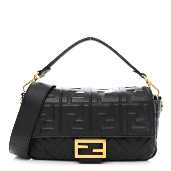 Nappa FF 1974 Embossed Baguette Black | FASHIONPHILE (US)