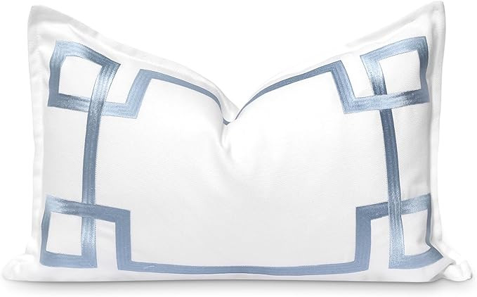 Hofdeco Premium Coastal Patio Indoor Outdoor Lumbar Pillow Cover Only, 12"x20" Water Repellent fo... | Amazon (US)