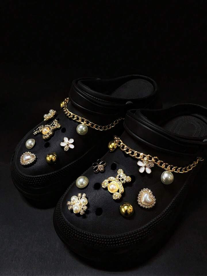20pcs Shoe Charms With Rhinestone-decorated Bear Pattern, Suitable For Beach Sandals And Clogs | SHEIN