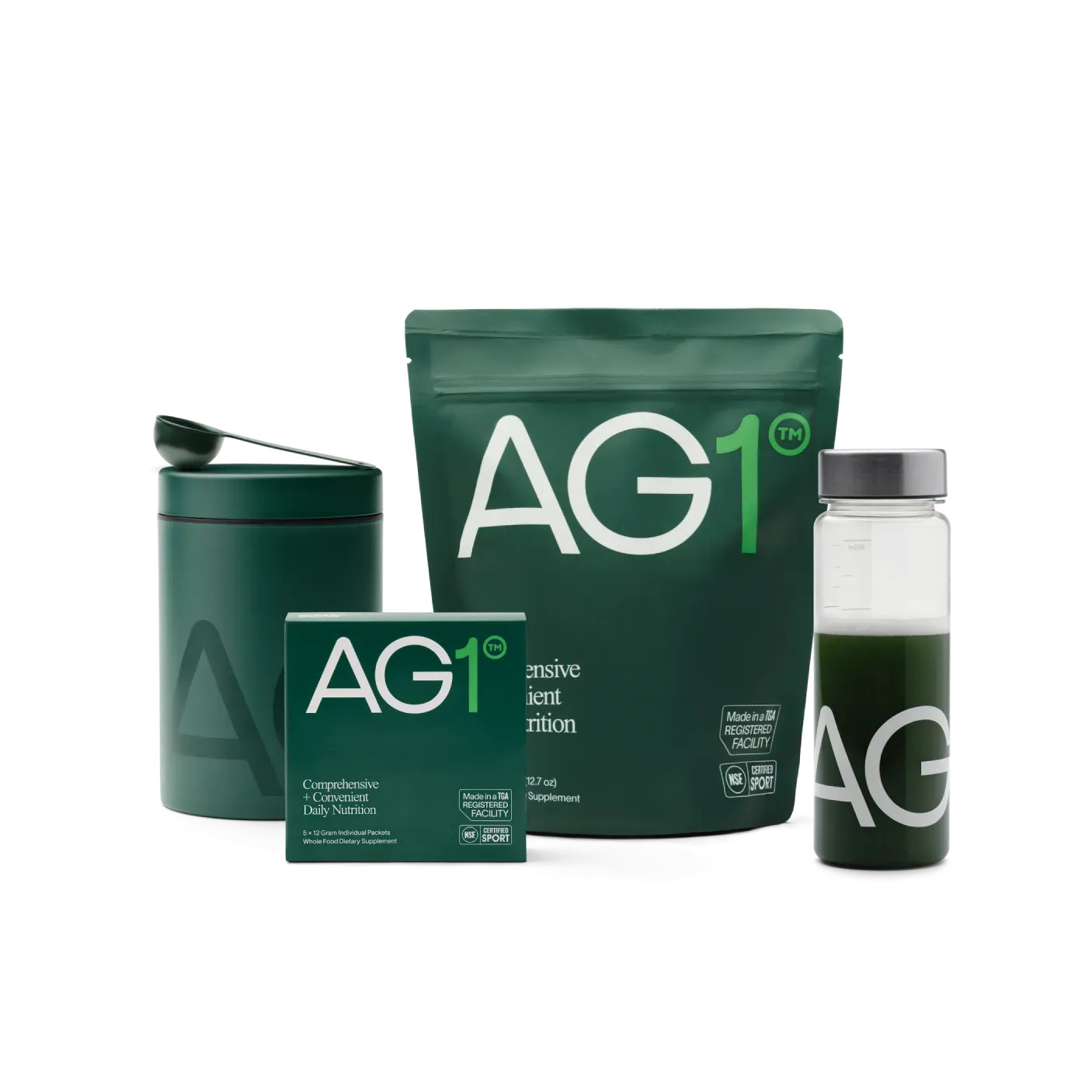 Free Welcome Kit: Canister, Shaker, 5 Travel Packs | AG1