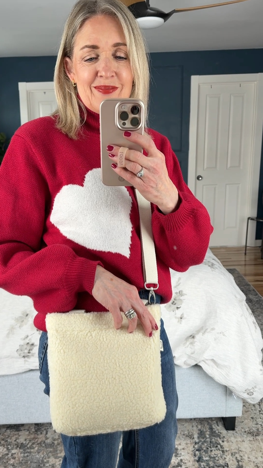 Cute and casual Valentine’s outfit. 

Sweater S/M

Jeans 24 size down 
❤️Code STVIP20 for 20% off at Social Threads

❤️Code JILL20 for 20% off Quilted Koala bag.

#LTKOver40 #LTKFindsUnder100 #LTKWatchNow
