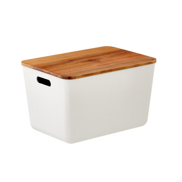 Terra White Recycled Plastic Bins | The Container Store