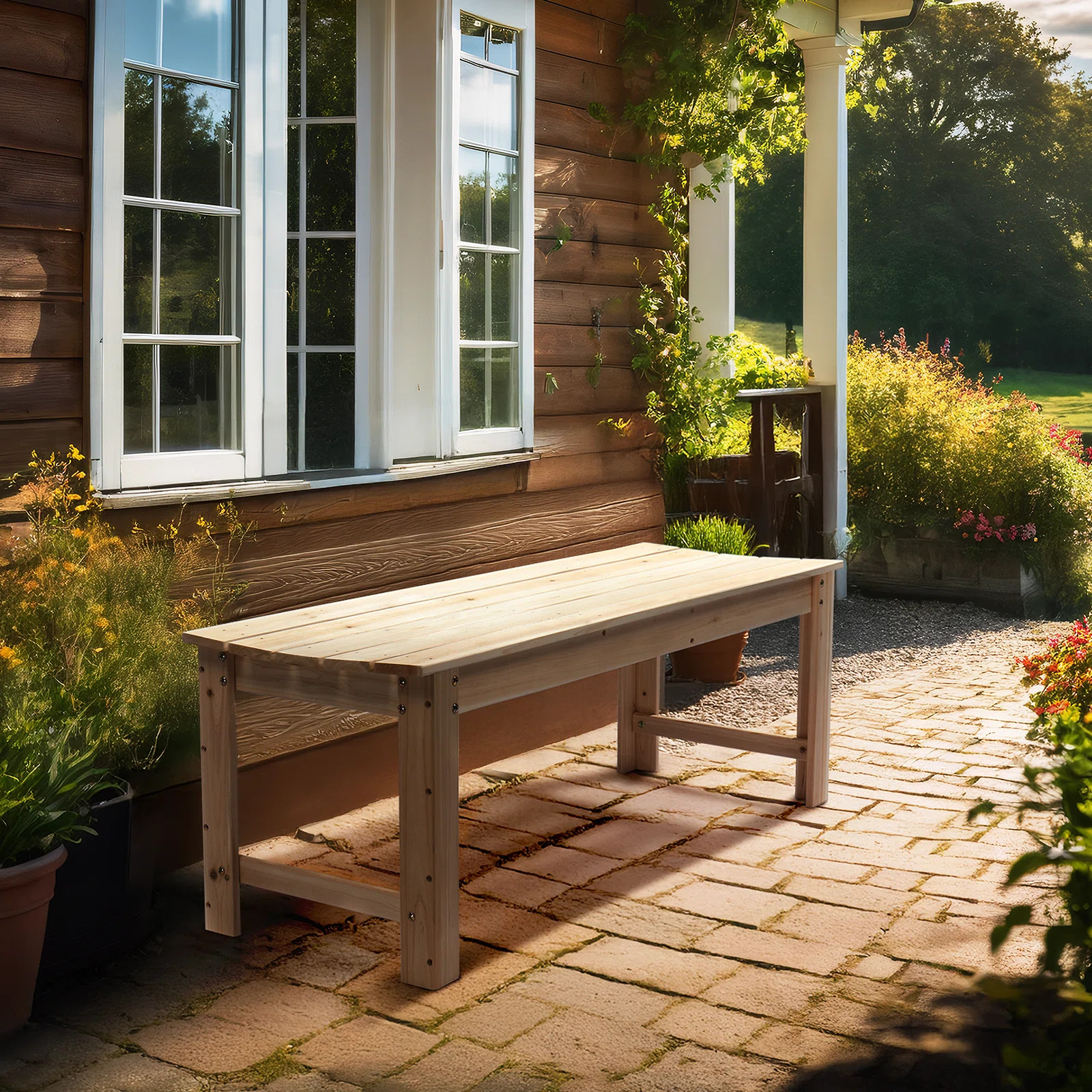 Solid Wood Backless Garden Bench | Wayfair North America