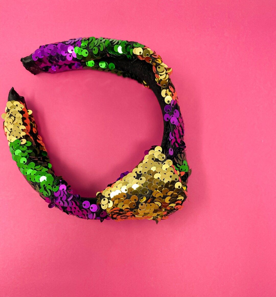 Mardi Gras Sequin Knot Headband Mardi Gras Sequin Headband - Etsy | Etsy (US)