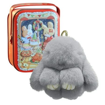 Bunnylulu Keychain Bunnylulu Bunny Keychain Plush With Exquisite Box Bunny Lulu Keychain for Christmas Gifts Light Gray | Walmart (US)
