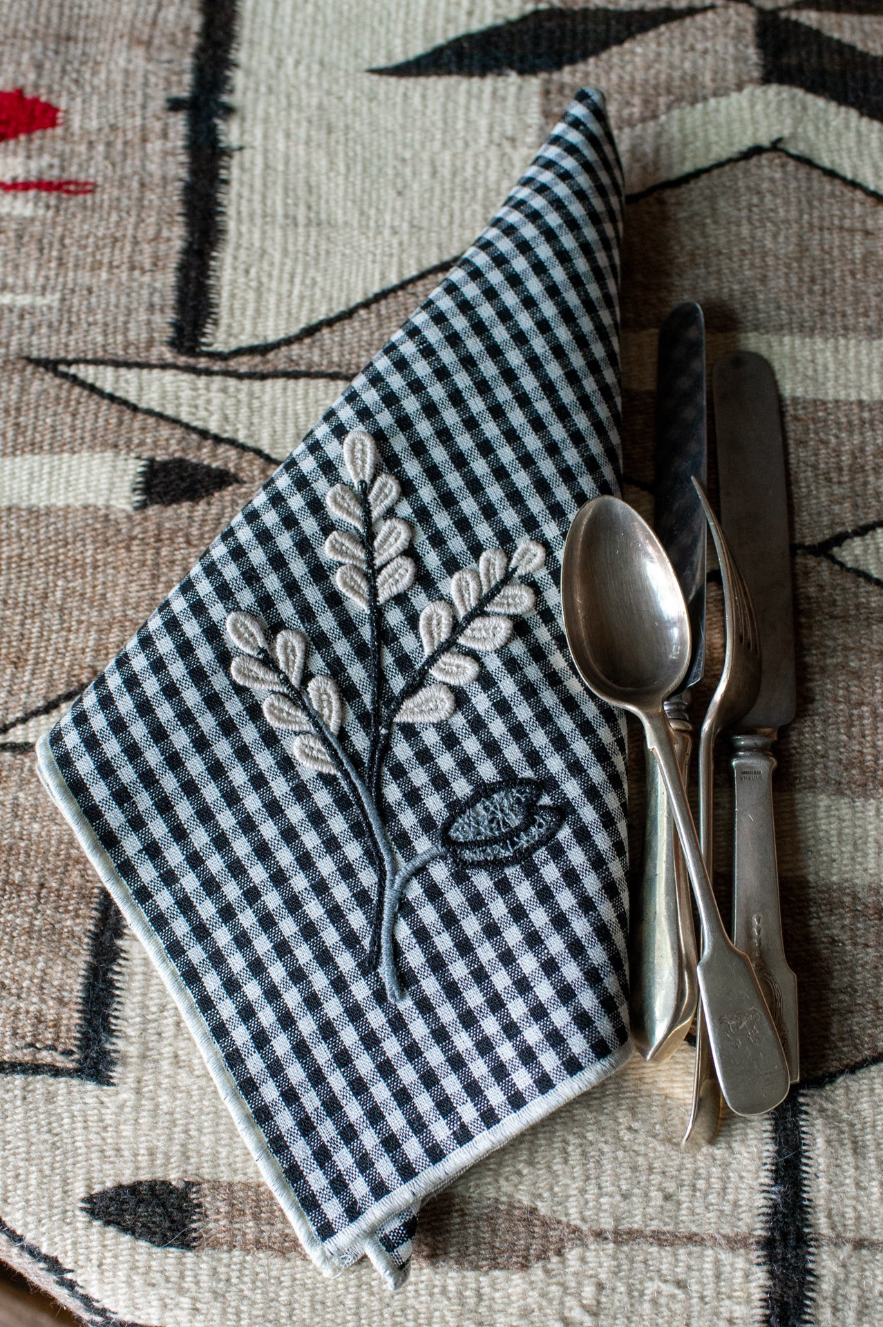 Embroidered Gingham Linen Napkins | Lela Rose