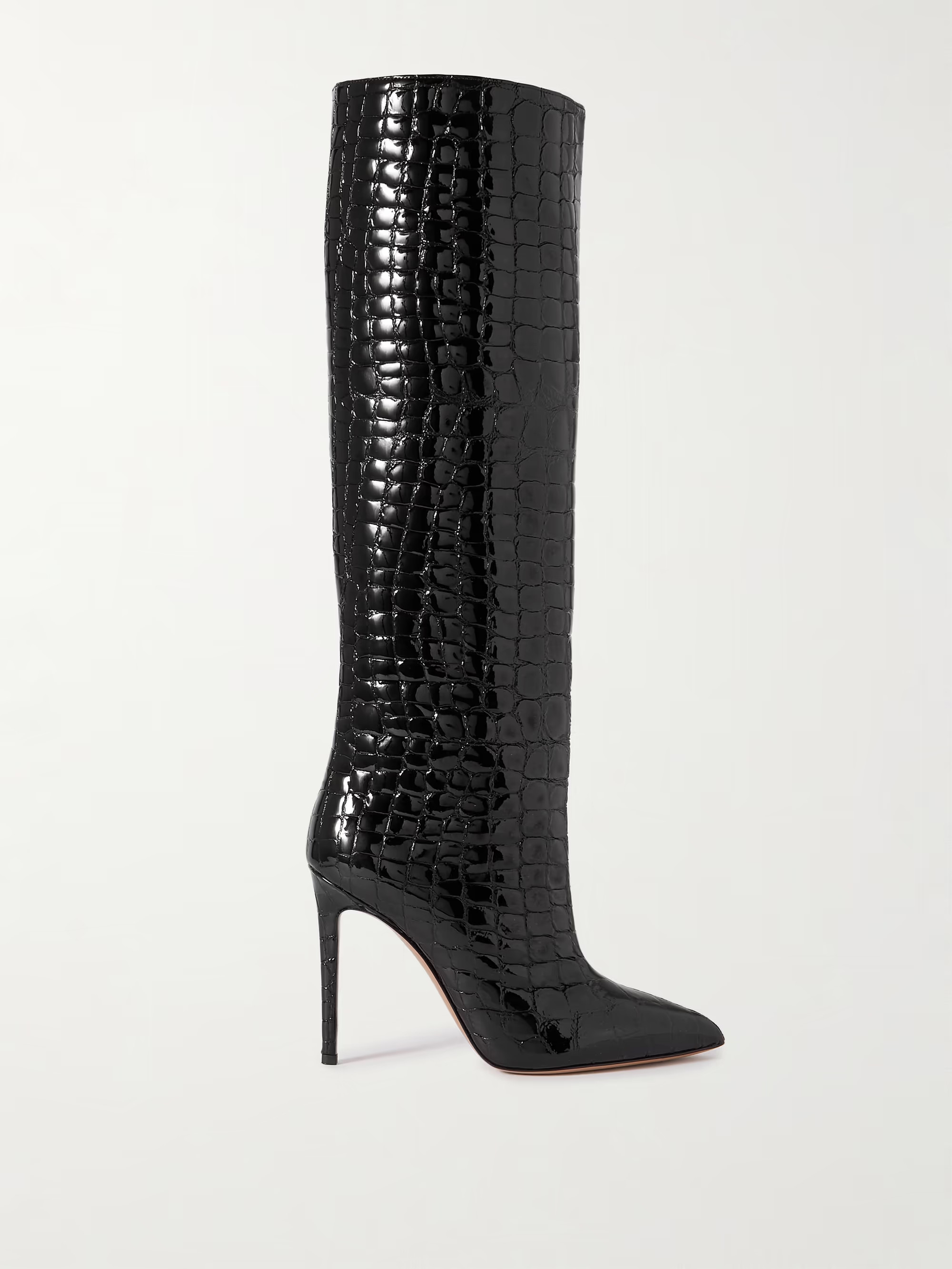 Croc-effect leather knee boots | NET-A-PORTER (US)