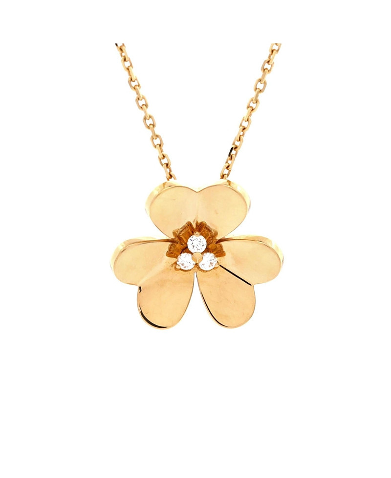 Pre-Owned Van Cleef & Arpels Large Frivole Pendant Necklace 18K Gold with Diamonds, 14.5 - 16.25 | Bloomingdale's (US)