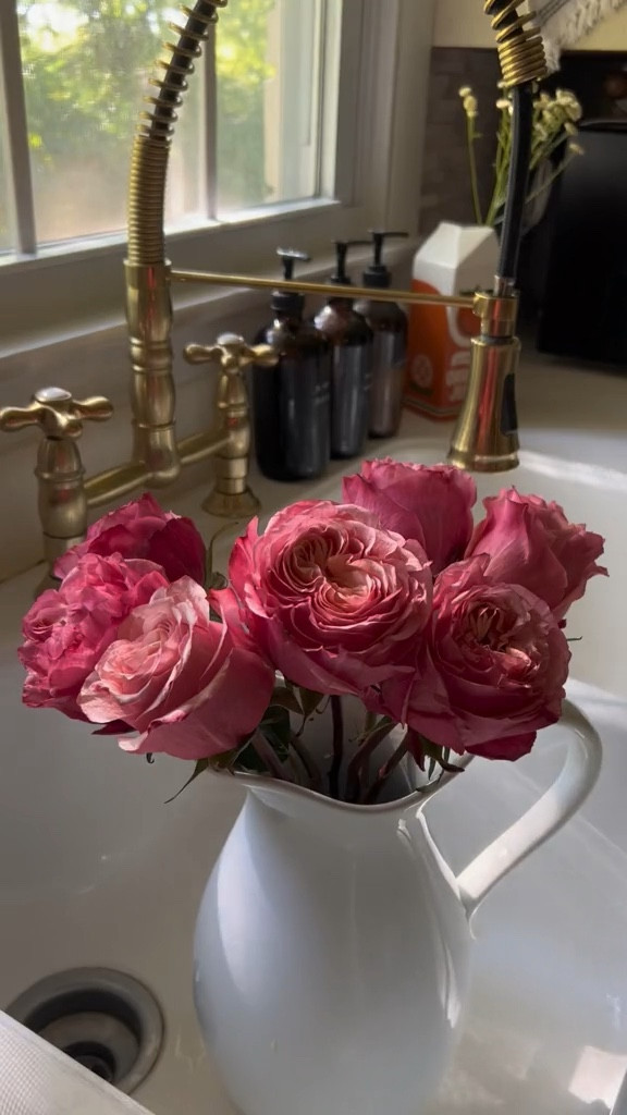 #pitcher #LTKhome #vase #targetvase #targetpitcher #brassfaucet #faucet #kitchen 