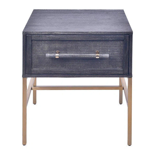 Sophia 1 - Drawer Stainless Steel Nightstand | Wayfair Professional