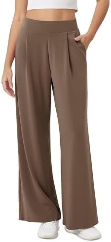 ODODOS Modal Soft Wide Leg Pants for Women High Waist Casual Relaxed Pants with Pockets-27/29"/ 3... | Amazon (US)