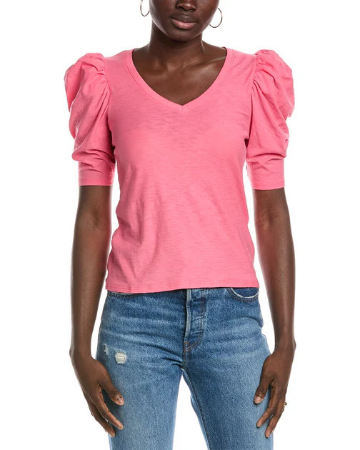 Nation LTD Jillian Bold Shoulder V-Neck T-Shirt | Shop Simon
