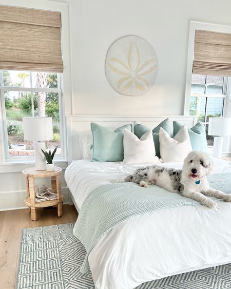 Coastal bedroom! Most of the bedding is from amazon. I use pillow inserts 2” larger than the sham.

#LTKHome #LTKStyleTip